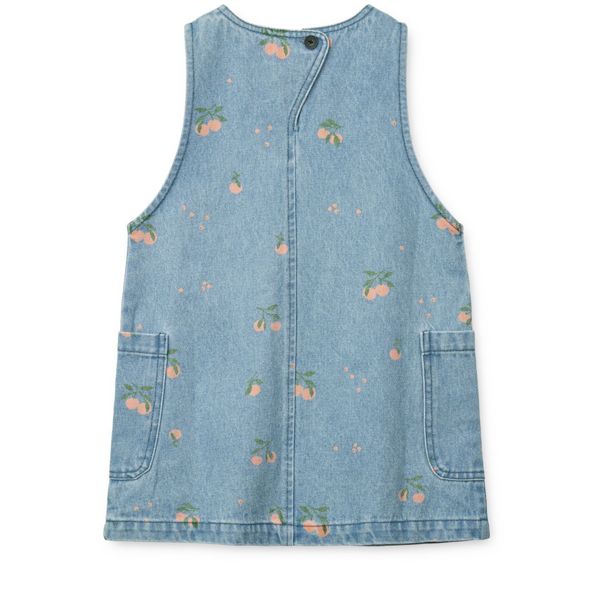 Liewood Angelica Bedrucktes Denim-Kleid - Peach / Light Blue Denim - Kleid