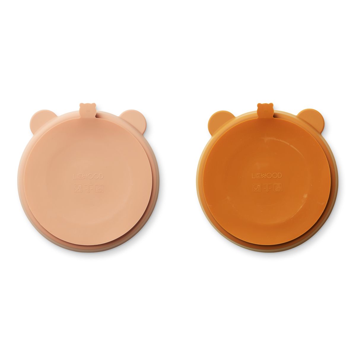 Liewood Stacy Menüteller mit Saugnapf 2er-Pack - Mustard / tuscany rose mix - Teller