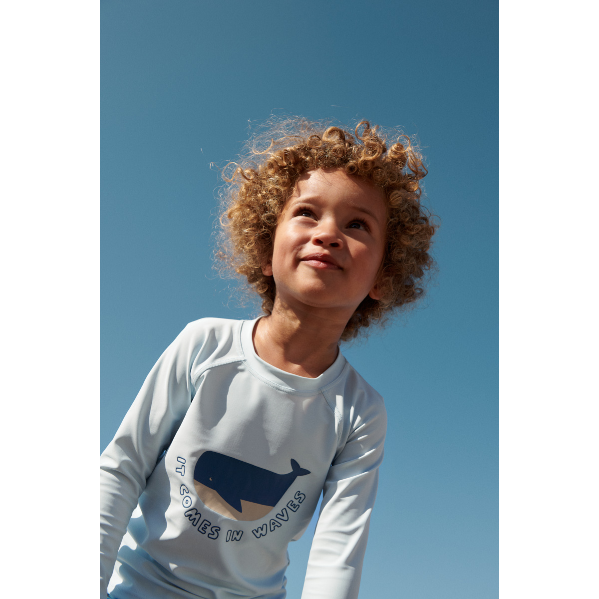 Liewood Noah Langarm-Badeshirt - It comes in waves / Pure sky - Schwimm-T-Shirt