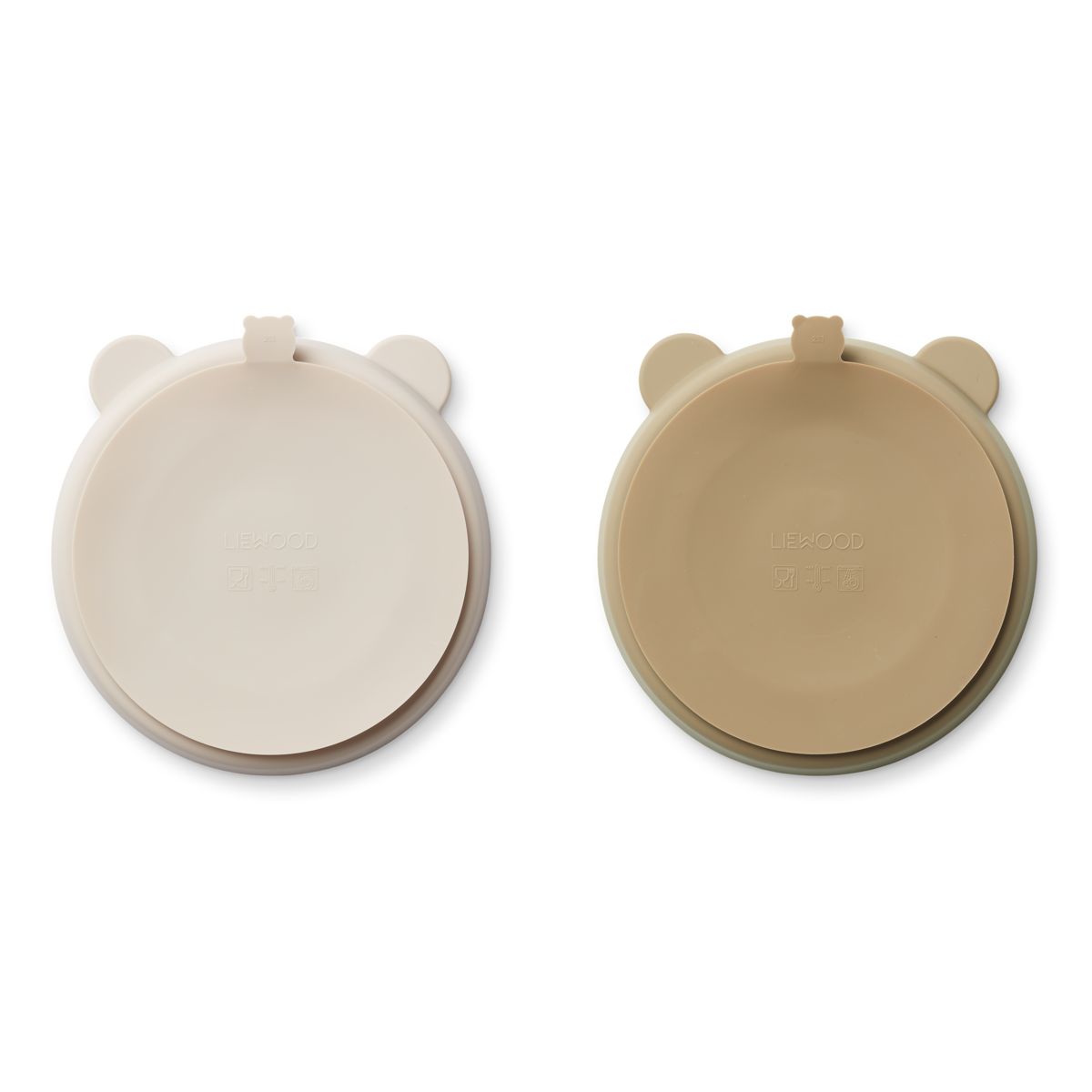 Liewood Stacy Menüteller mit Saugnapf 2er-Pack - Sandy / Oat - Teller