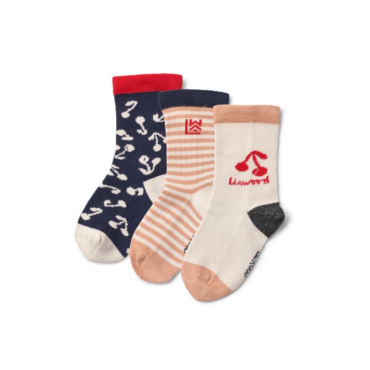 Liewood SILAS Socken 3er-Pack - Cherry blossom / Classic navy - Socken/Strümpfe