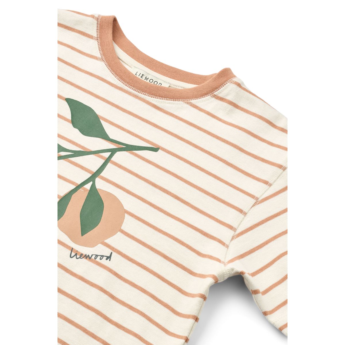 Liewood TYLER gestreiftes Kurzarm T-shirt - Peach / Stripe tuscany rose / creme de la creme - T-shirt