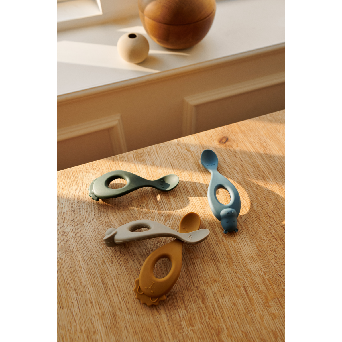 Liewood Liva Silikonlöffel 4er Pack - Safari/blue multi mix - Besteck