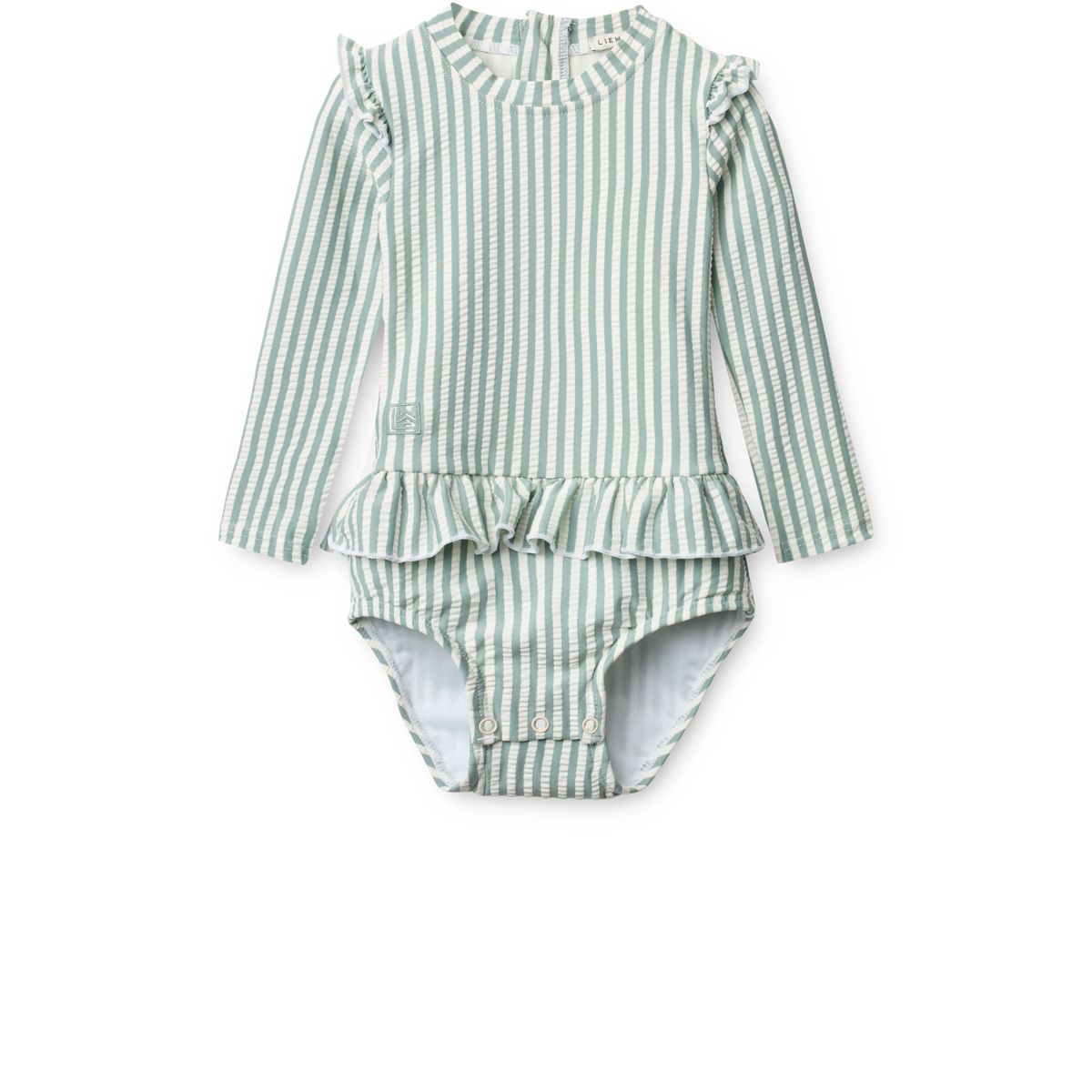 Liewood SILLE Seersucker-Baby-Badeanzug - Y/D stripe Peppermint / Creme de la creme - Badeanzug
