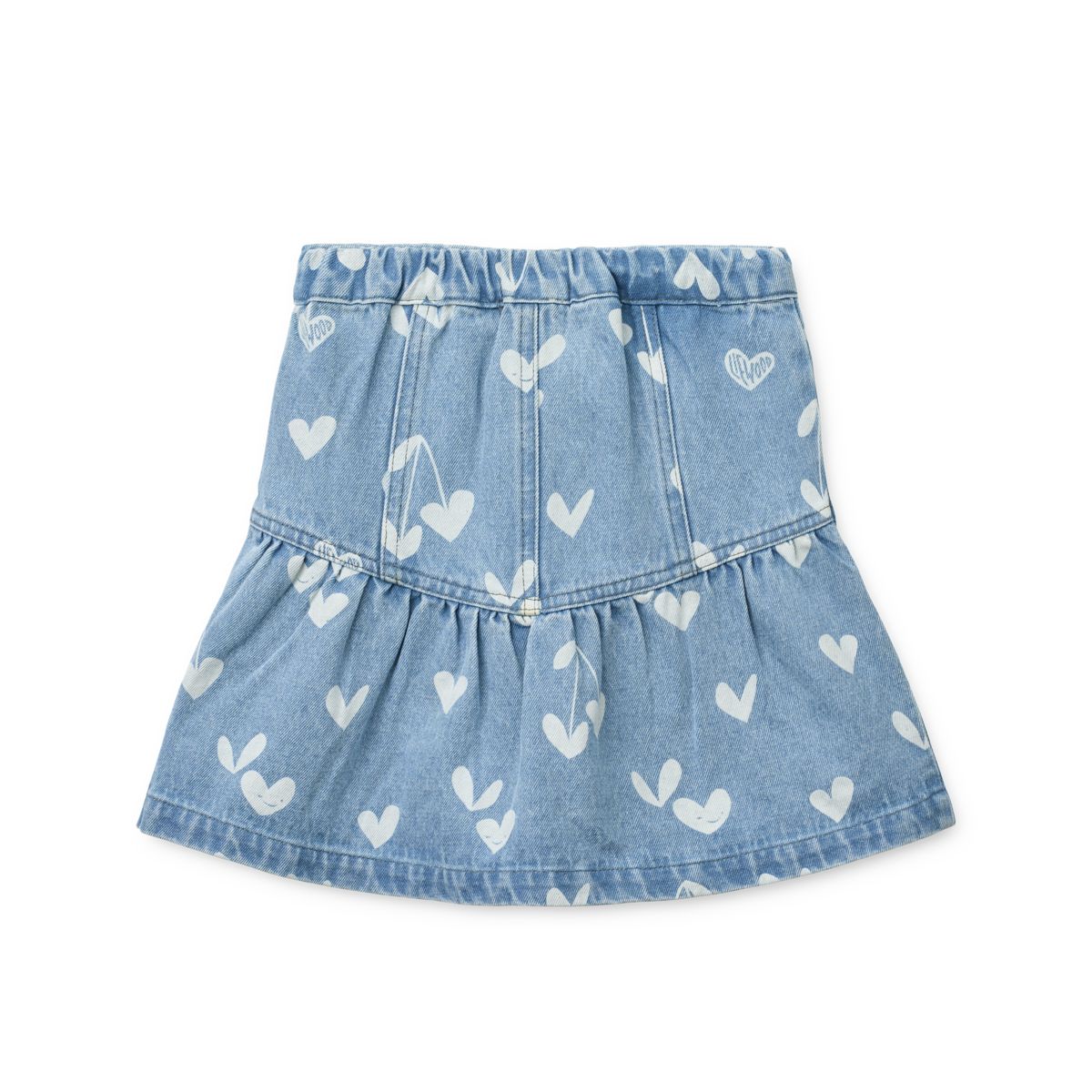 Liewood Dayla Printed Denim Skirt - Sweethearts / light blue denim - SKIRT