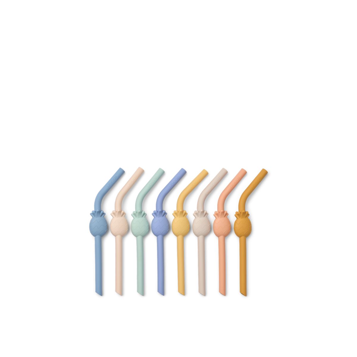 Liewood Carlson Trinkhalme mit Ananasmotiv, 8Er-Pack - Sandy multi mix - Strohhalm