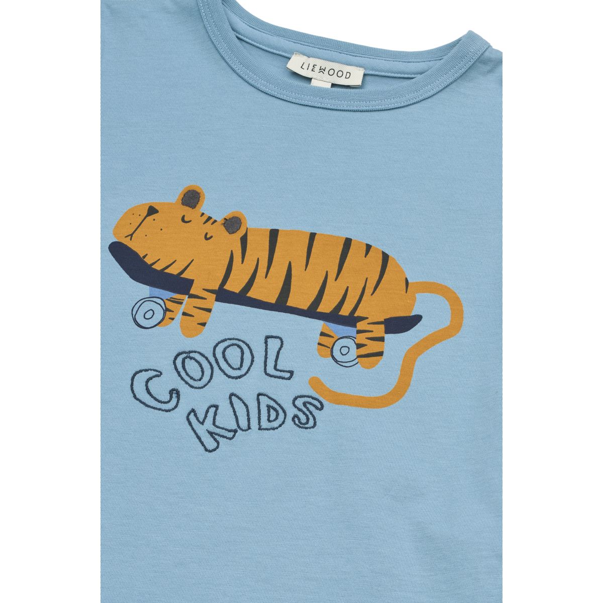 Liewood APIA Kurzarm-T-Shirt - Tiger / Beach blue - T-shirt