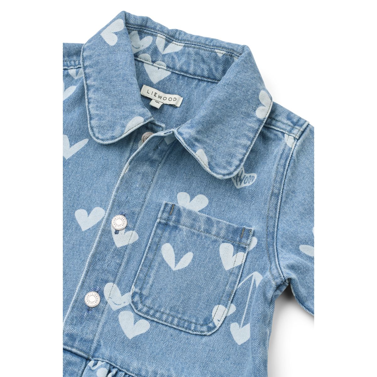Liewood KENZA bedruckte Denim Hemdjacke - Sweethearts / light blue denim - Obershirt