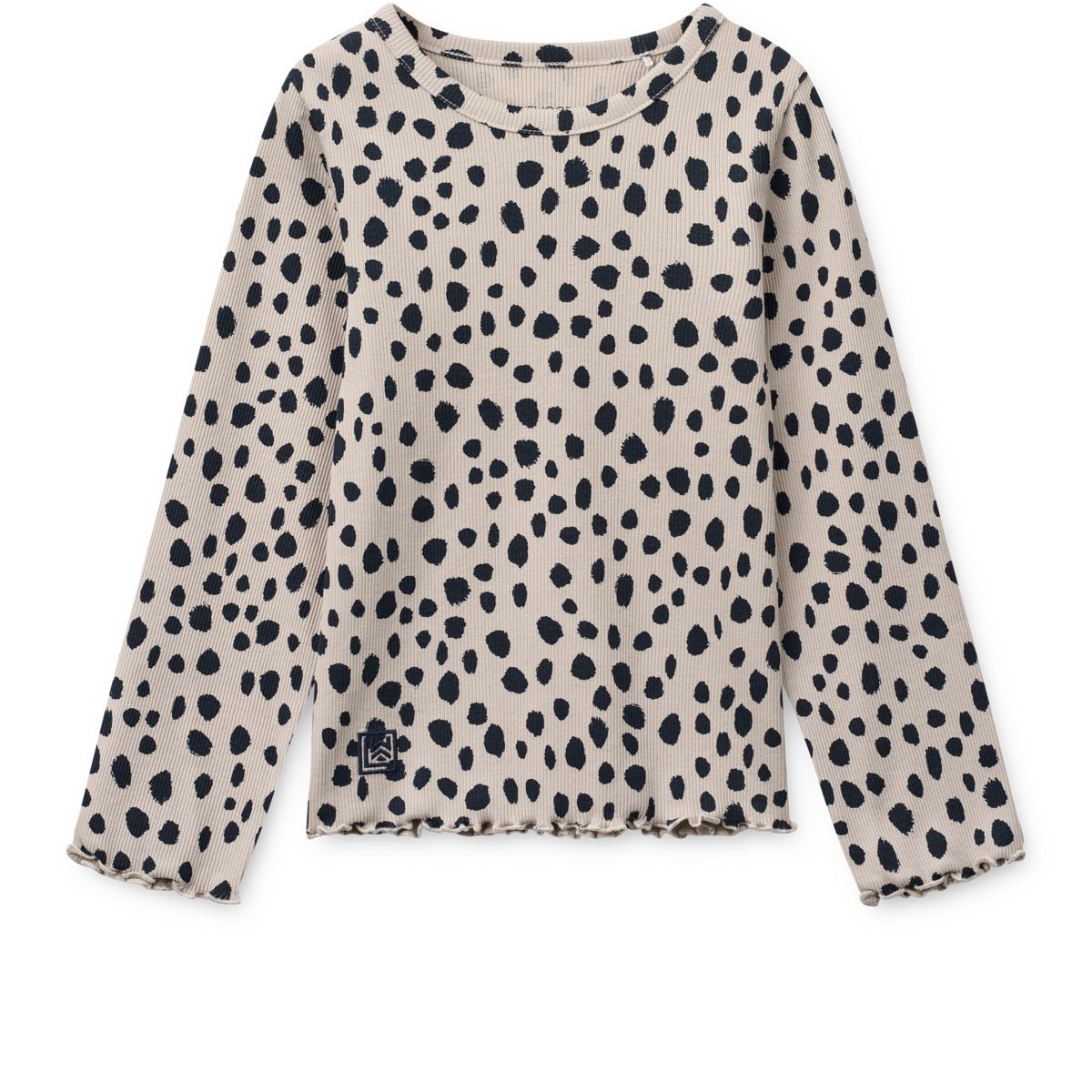 Liewood NIEVE bedrucktes Langarm-Ripp-T-Shirt - Leo spots / Mist - T-shirt