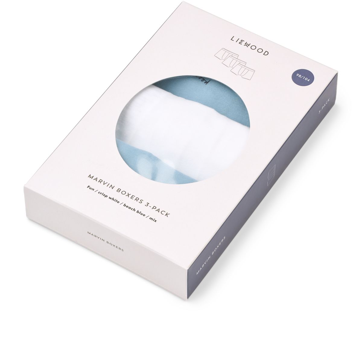 Liewood MARVIN Boxershorts 3er-Pack - Fun / Crisp white / beach blue / mix - Boxershorts