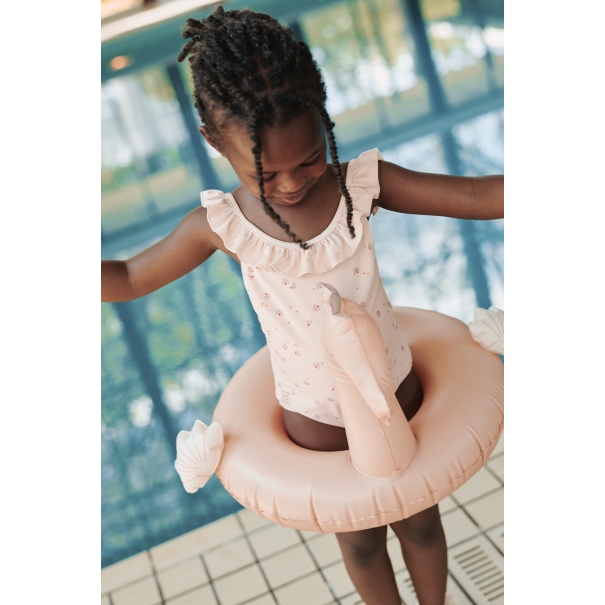 Liewood Kallie Badeanzug mit Print und Rüschen - Mini Butterfly / Apple blossom - Badeanzug