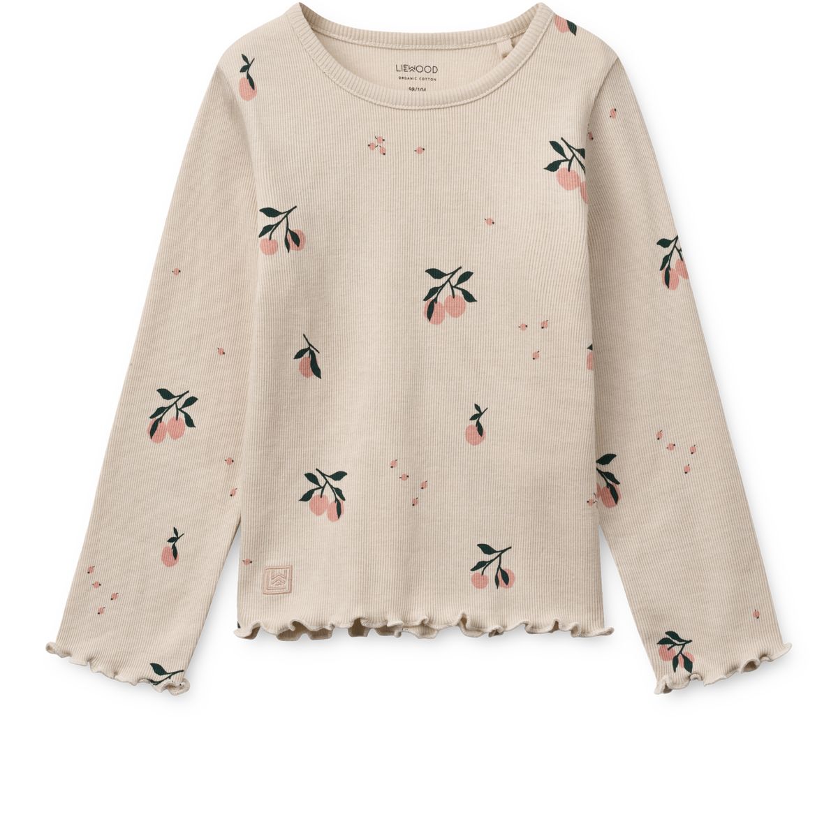 Liewood Nieve Printed Long-sleeve Rib T-shirt - Peach / Sea shell - TSHIRT