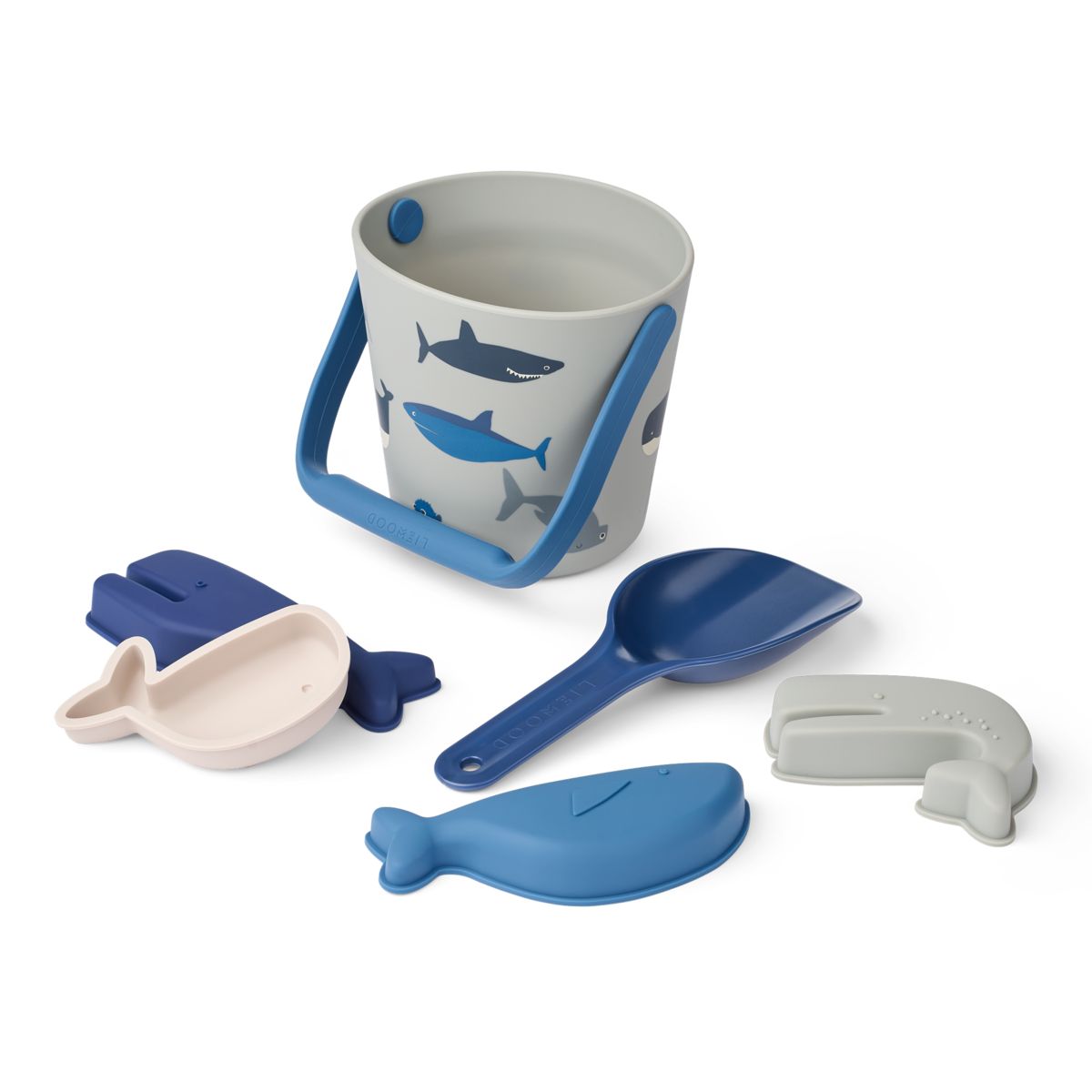 Liewood Gilma Shark Beach Set - Shark / Dove blue - SAND TOYS