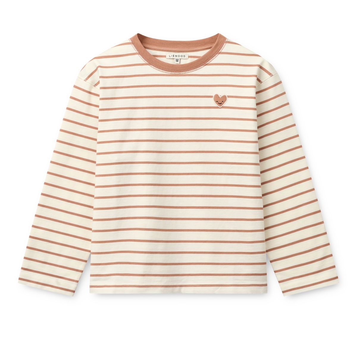 Liewood Tyler Striped Long-sleeve T-shirt - Heart Tuscany rose / Creme de la creme - TSHIRT