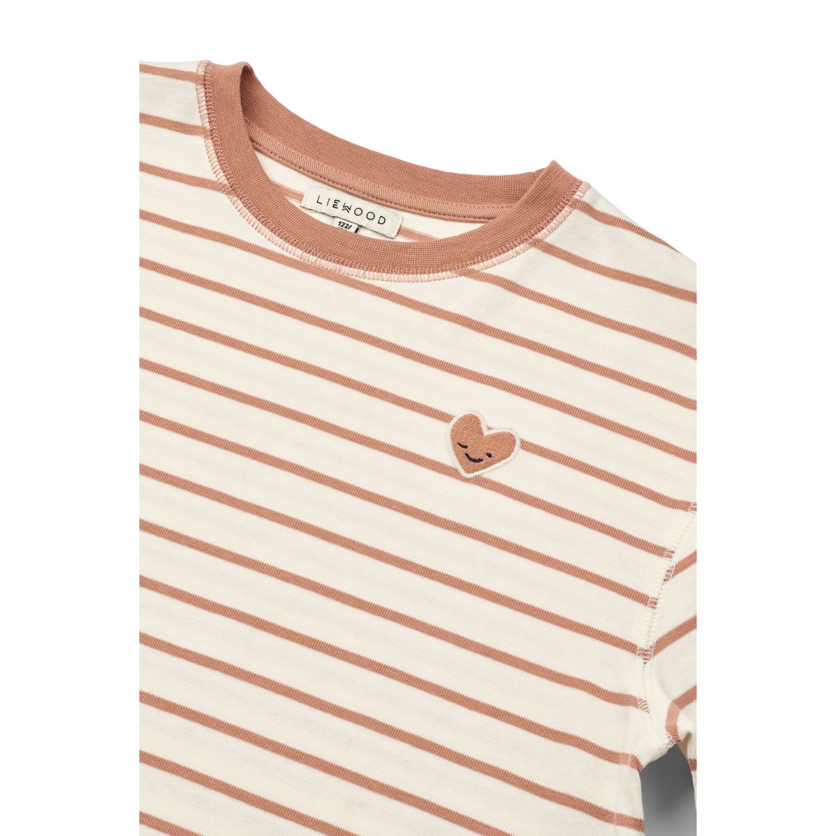 Liewood TYLER gestreiftes Langarm-T-shirt - Heart Tuscany rose / Creme de la creme - T-shirt