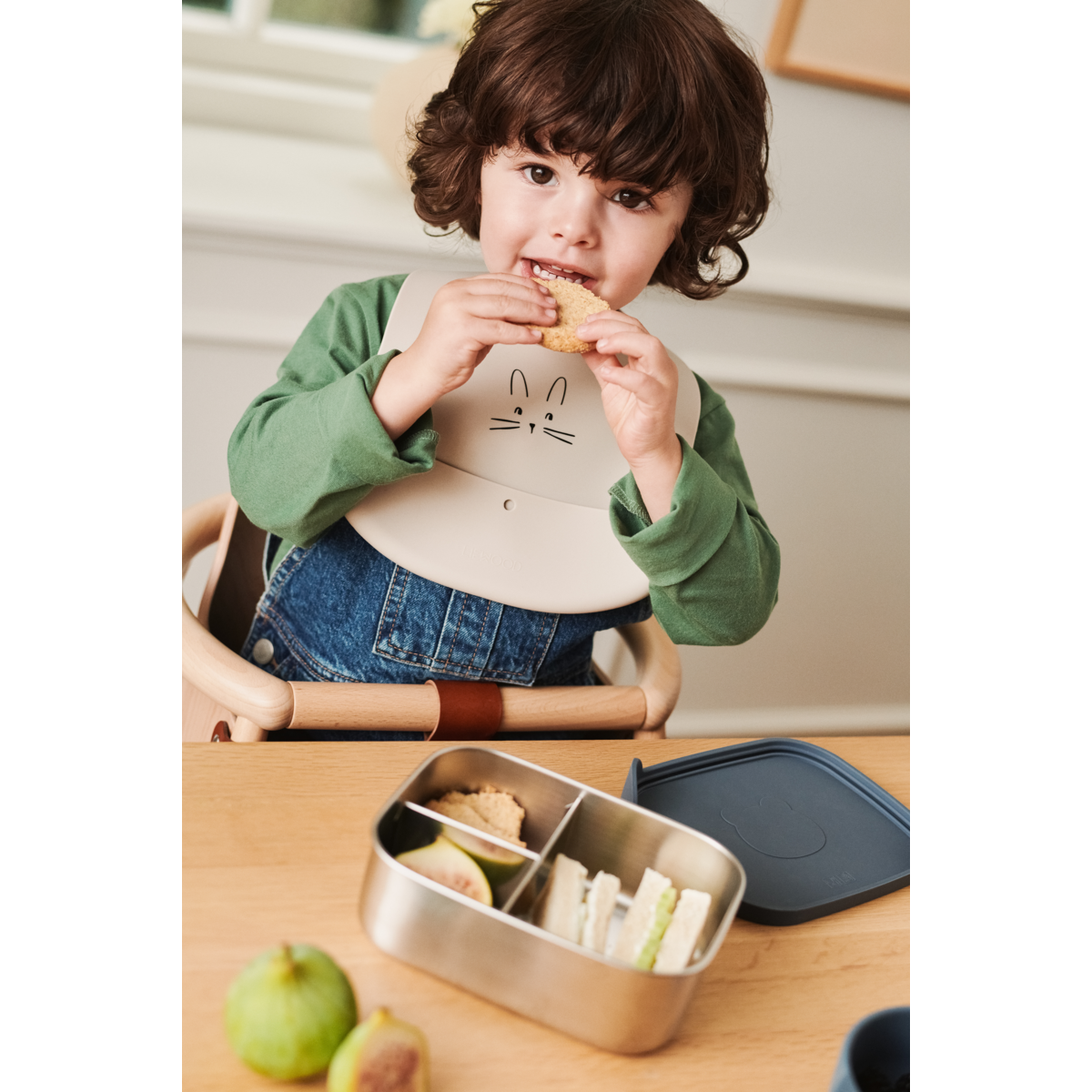 Liewood EMBER Bedruckte Lätzchen, 2er-Pack - Rabbit Sandy / Oat - Lätzchen