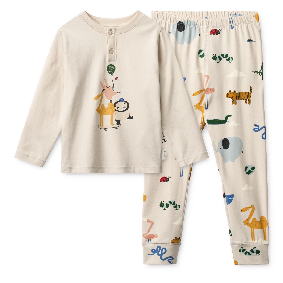 Liewood WILHELM bedrucktes Pyjama-Set - Around the world / Sandy - Pyjama-Set