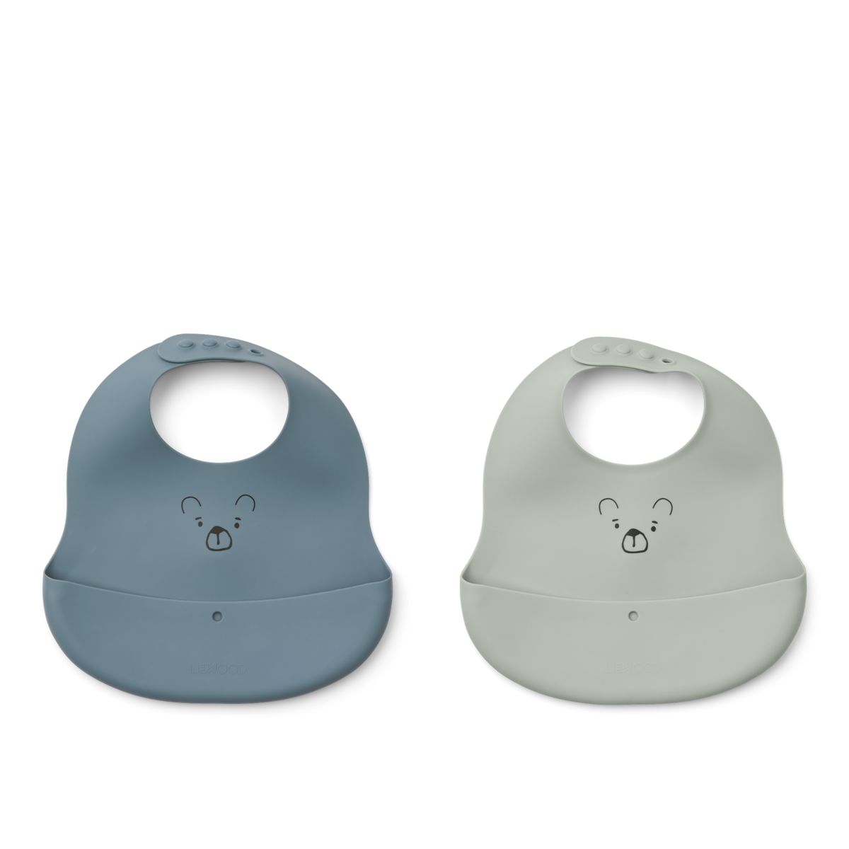 Liewood EMBER Bedruckte Lätzchen, 2er-Pack - Mr Bear dove blue / whale blue - Lätzchen