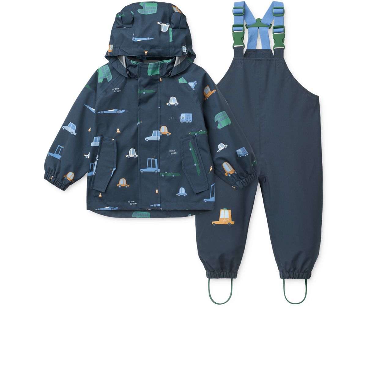 Liewood MANU Toddler Rainwear Set - Cars / Classic navy - SET