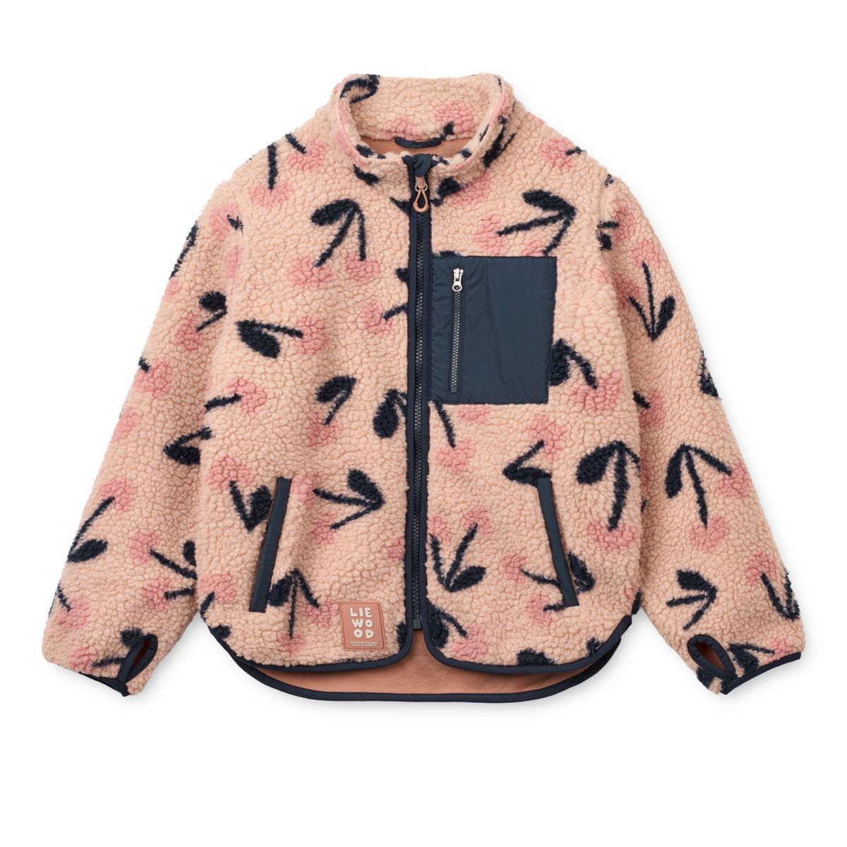 Liewood Nolan Pile Jacket - Mega Cherry heart / Rosey - JACKET