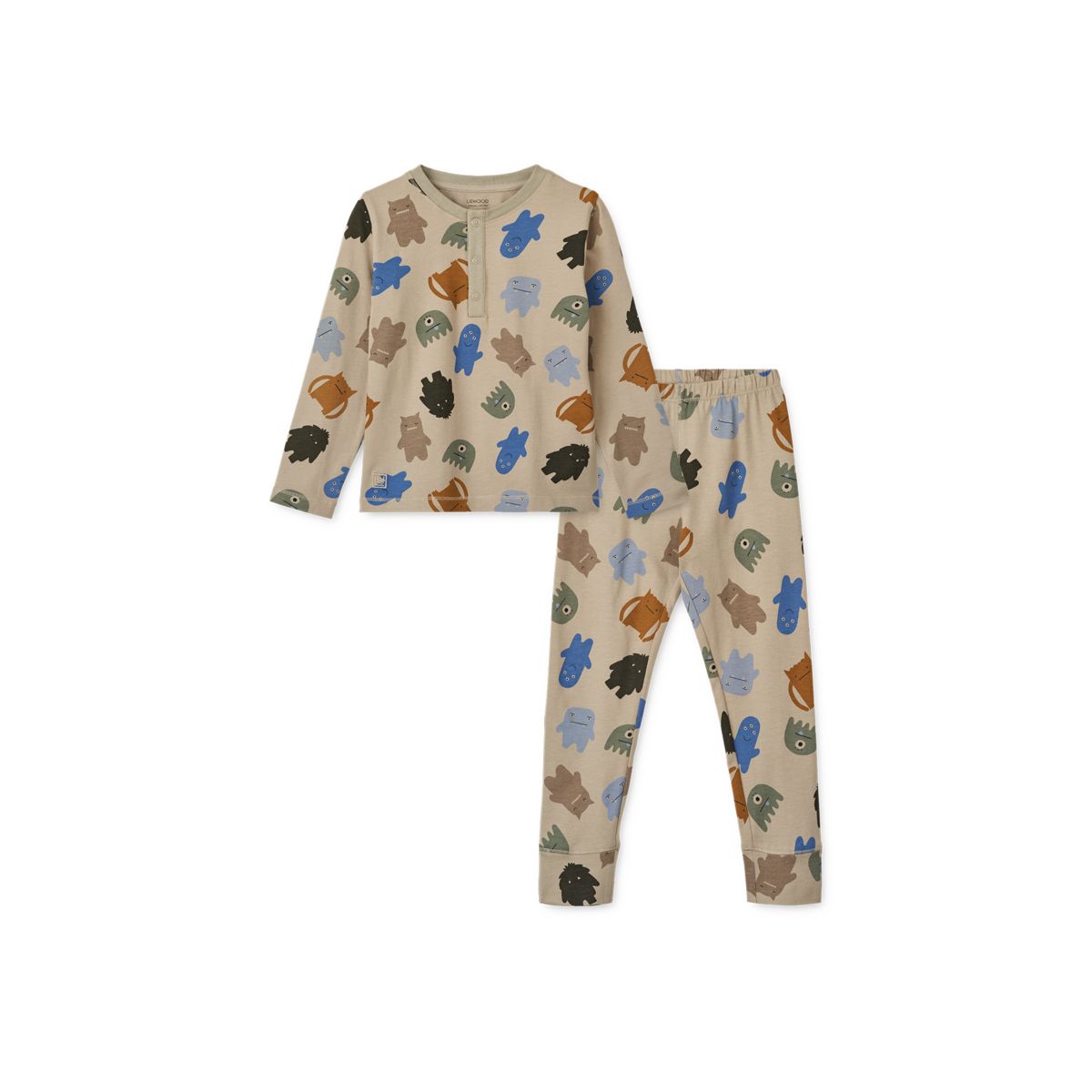 Liewood Wilhelm Pyjama-Set - Monster / Mist - Pyjama-Set