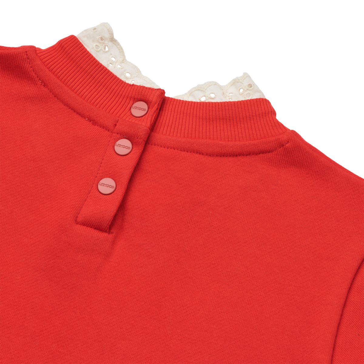 Liewood Rakel Sweatshirt mit Spitze - Holiday bow dark red / Apple red - Sweatshirts