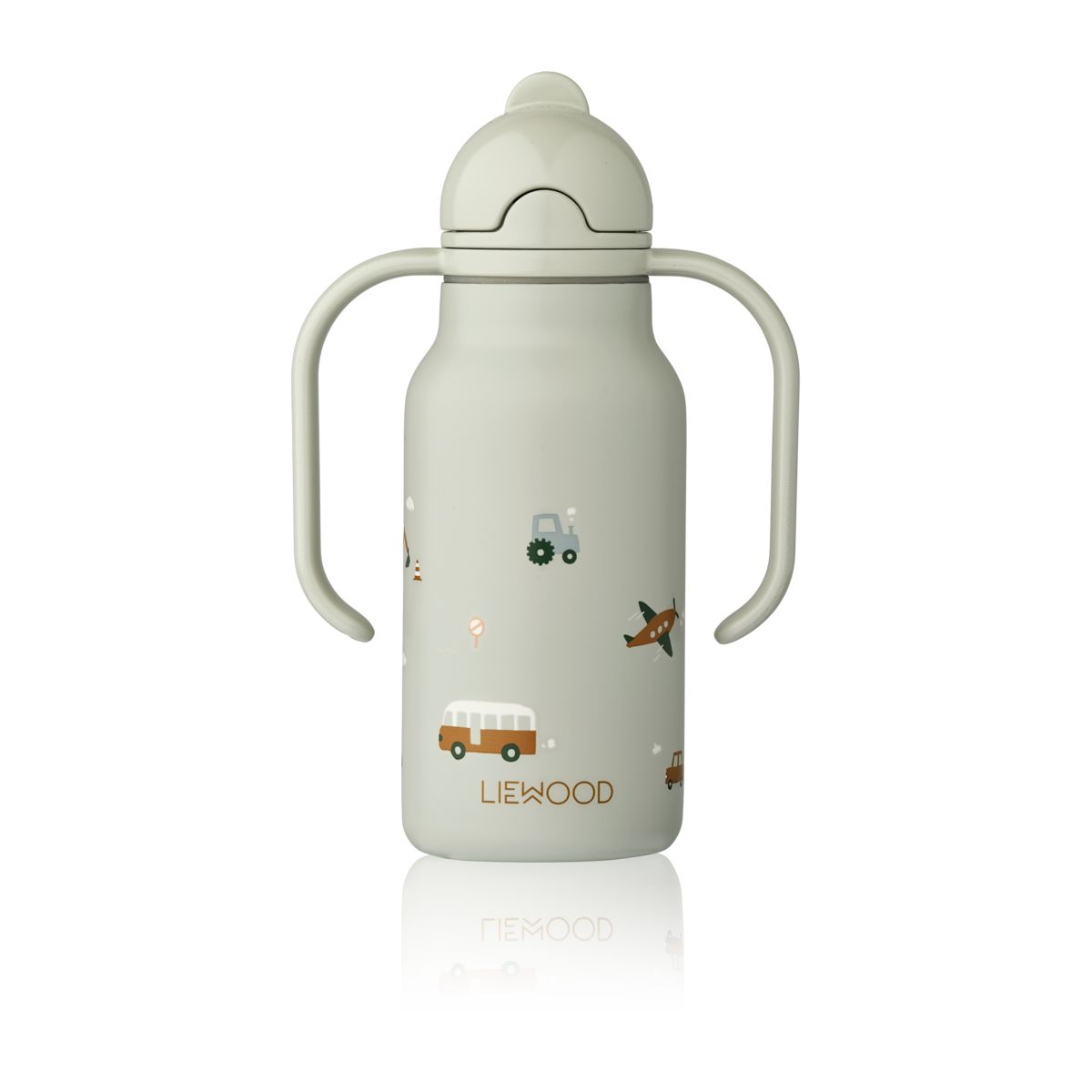 Liewood KIMMIE Bedruckte Flasche 250 ml - Vehicles / Dove blue - Wasserflasche