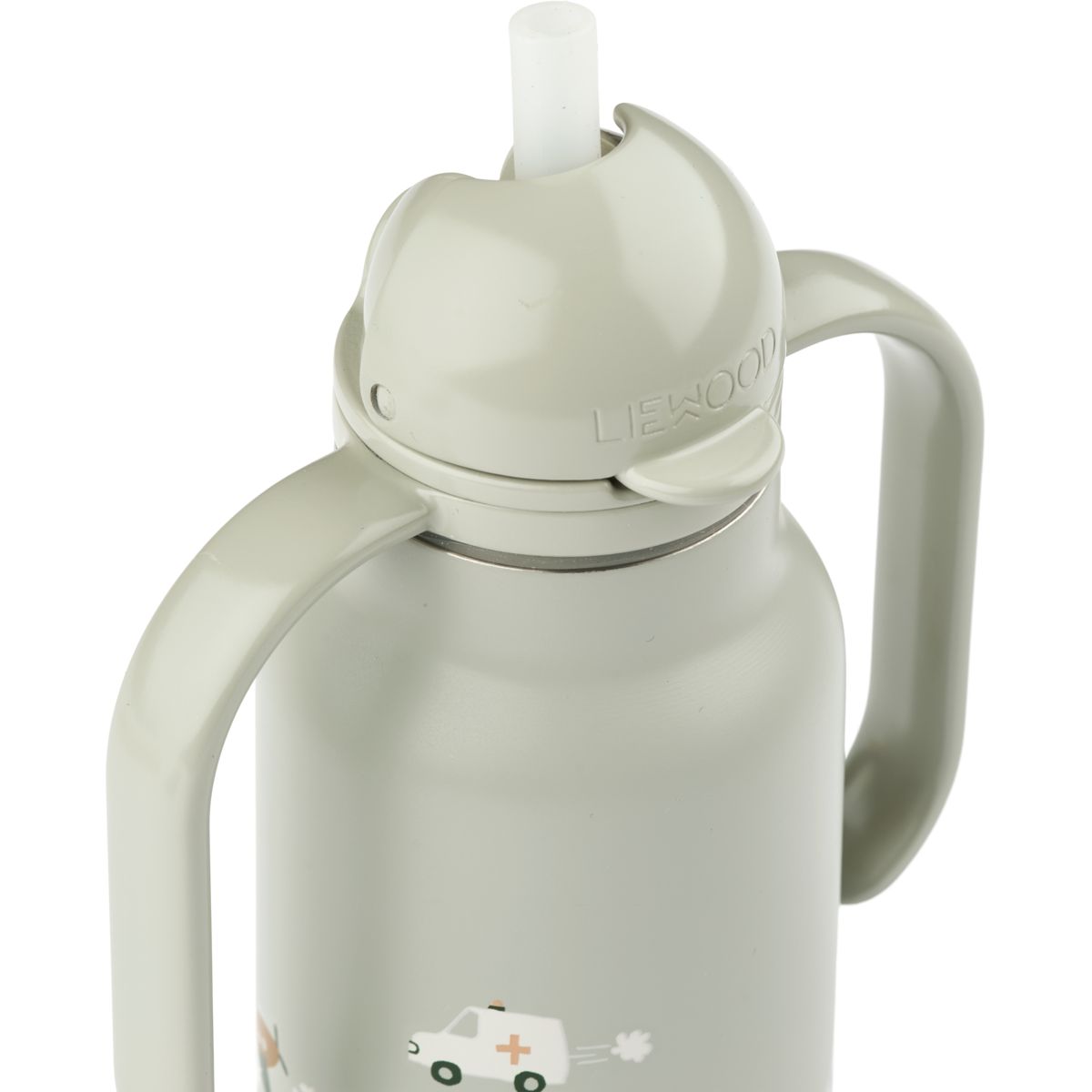 Liewood KIMMIE Bedruckte Flasche 250 ml - Vehicles / Dove blue - Wasserflasche