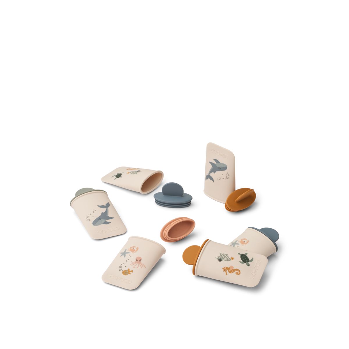 Liewood MALIK Bedruckt Mini-Eis am Stiel 6er-Pack - Sea creature / Sandy - Eismulden