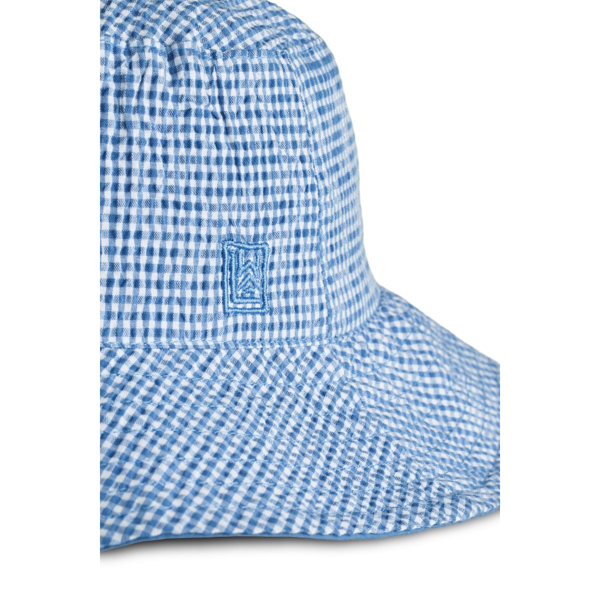 Liewood DAMON Seersucker Hut - Y/D Check Riverside / Crisp white - Hut & Kappe