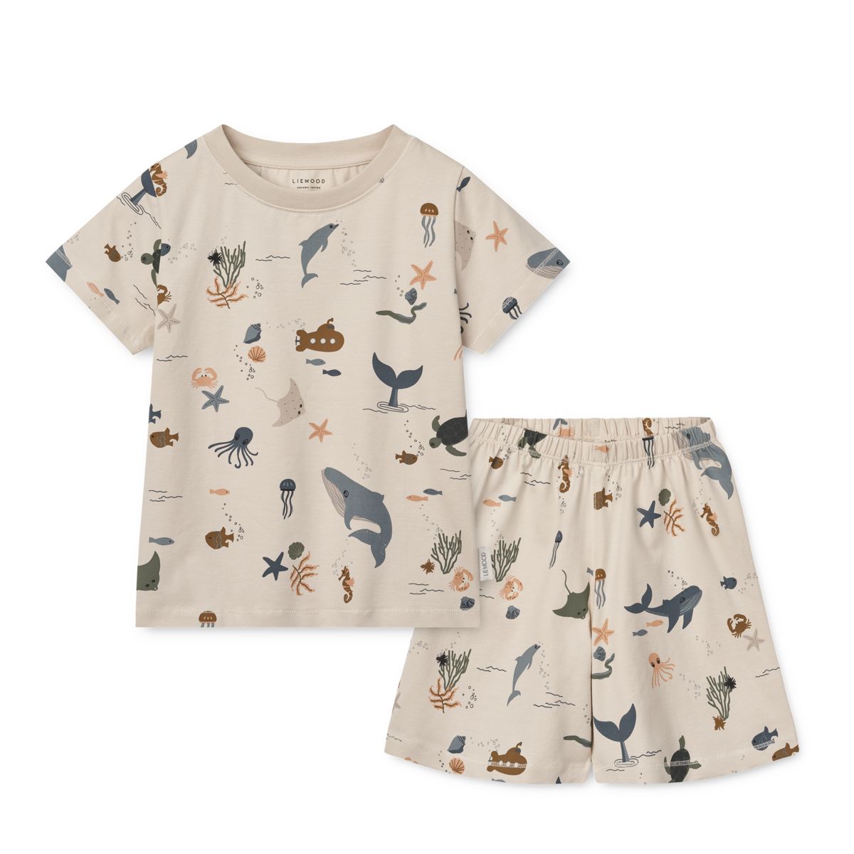 Liewood ILFORD Bedrucktes Pyjama-Set - Sea creature / Sandy - T-shirt