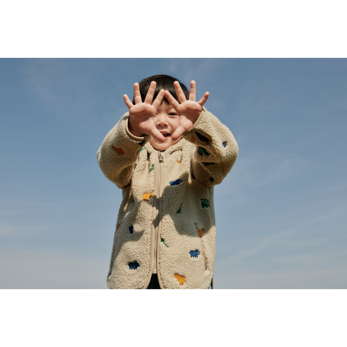 Liewood MARA Fleecejacke - Dinosaur / Mist embroidery - Jacke