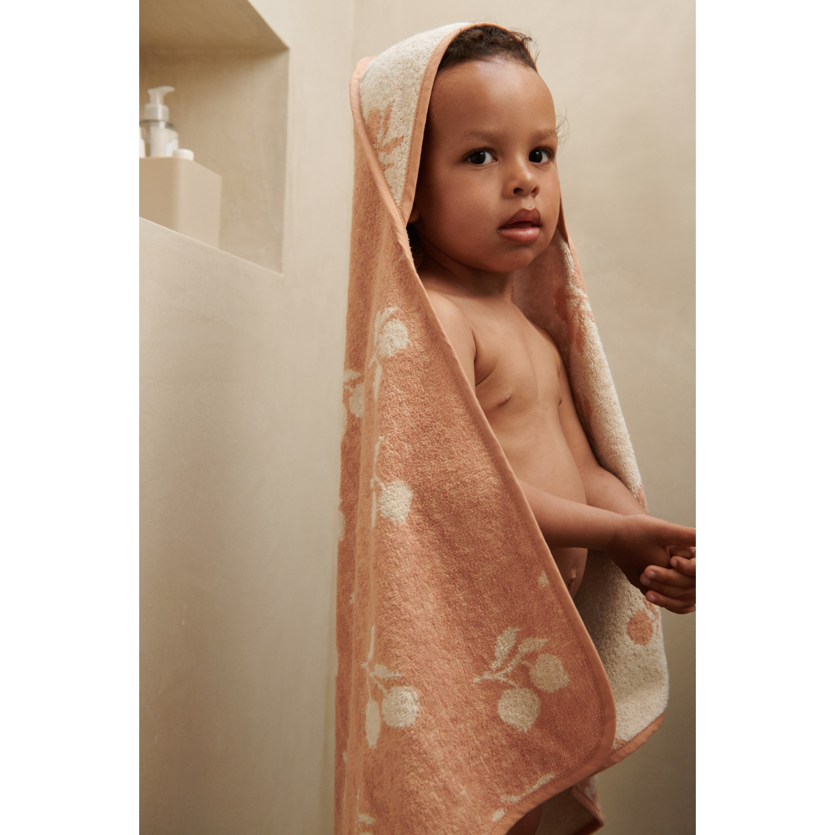 Liewood Alba Babyhandtuch mit Kapuze - Peach / Sea shell - Häntucher / Waschlasppen