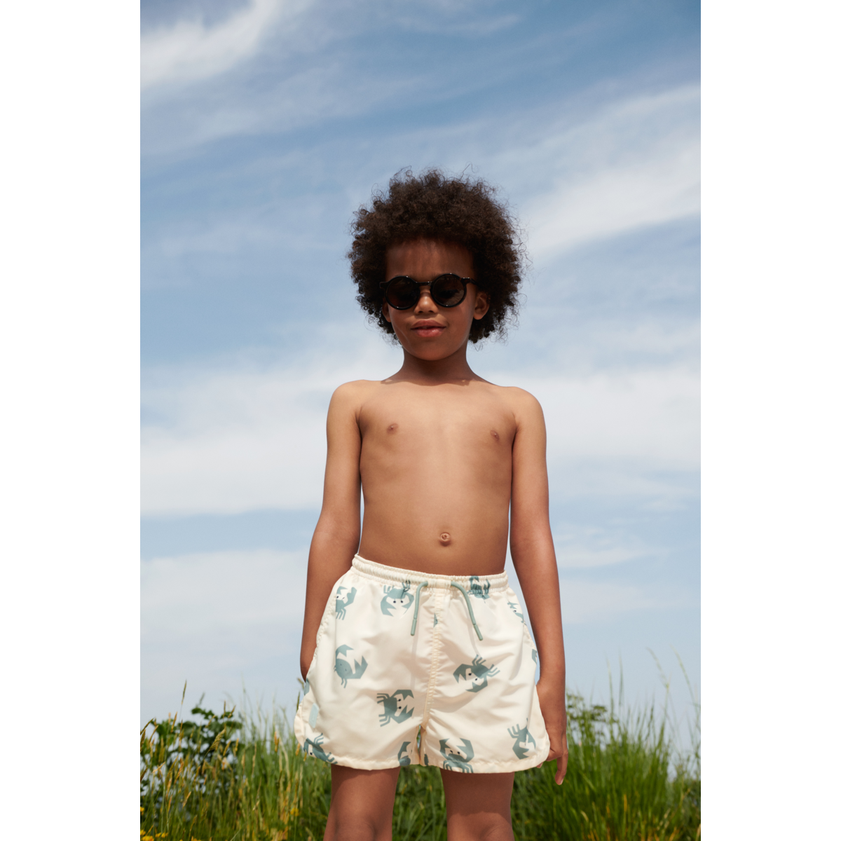 Liewood Aiden Bedruckte Boardshorts - Crab / Sandy - Badeshorts