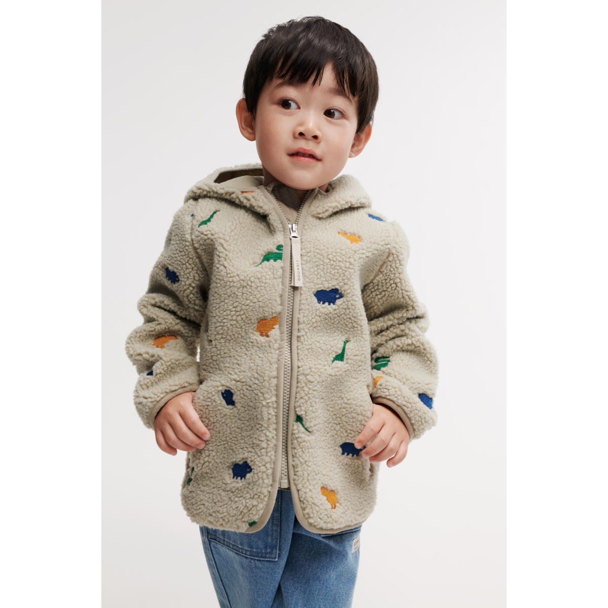 Liewood MARA Fleecejacke - Dinosaur / Mist embroidery - Jacke