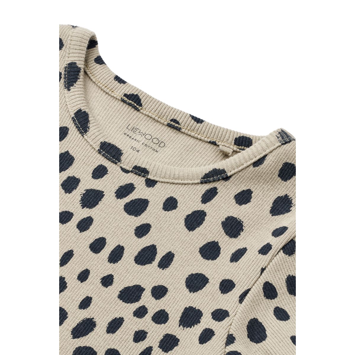 Liewood Nieve Geripptes T-Shirt - Leo spots / Mist - T-shirt