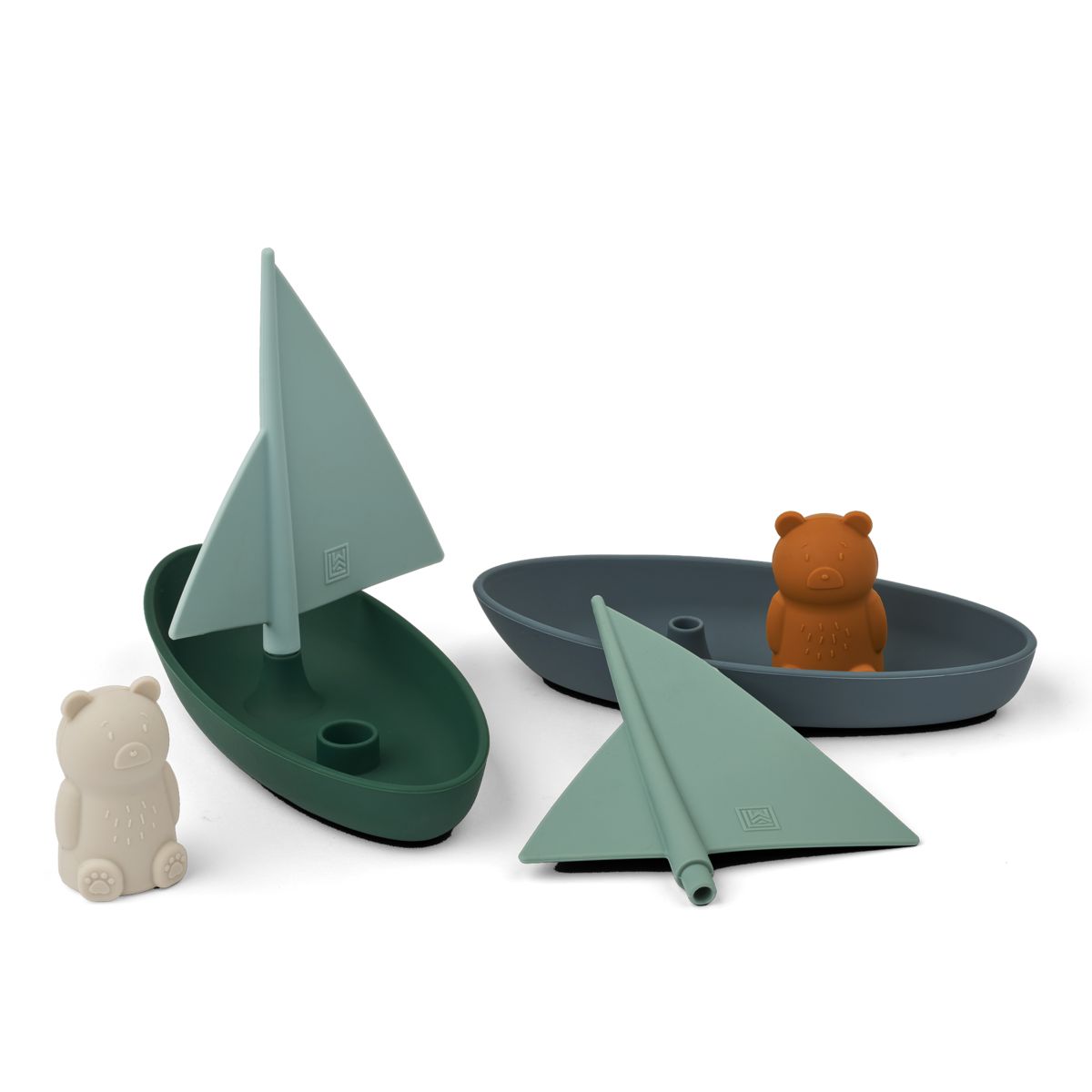 Liewood Ensley Spielzeugboote – 2er-Pack - Whale blue multi mix - Badespielzeug