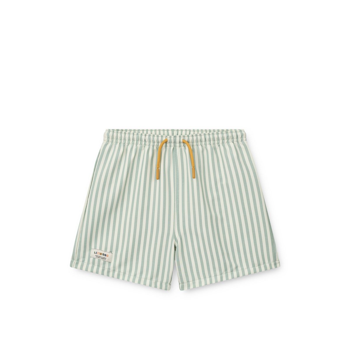 Liewood Duke Striped Board Shorts - Stripe Peppermint / Crisp white - BOARD SHORTS