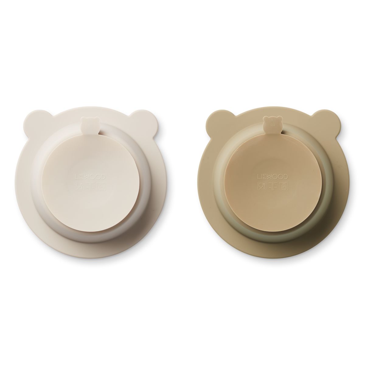 Liewood Peony Schale mit Saugnapf 2er-Pack - Sandy / Oat - Schalen