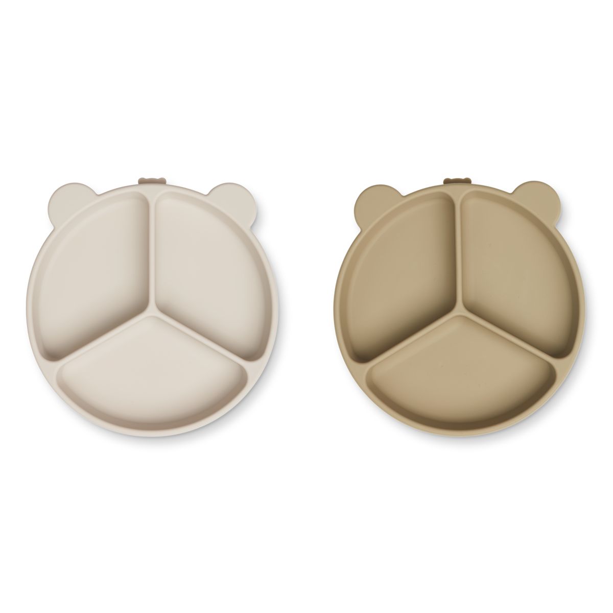 Liewood Stacy Menüteller mit Saugnapf 2er-Pack - Sandy / Oat - Teller