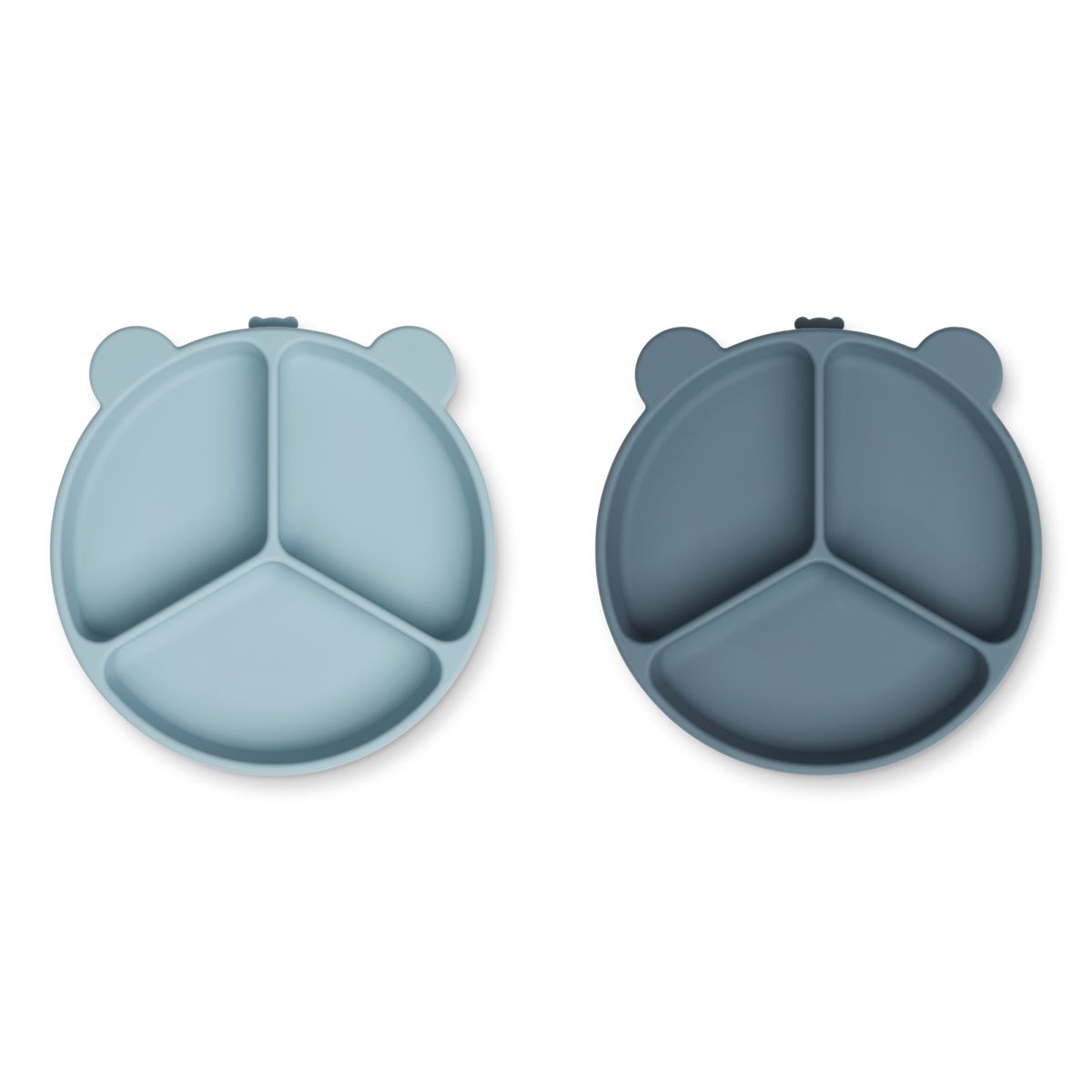 Liewood Stacy Menüteller mit Saugnapf 2er-Pack - Sea blue / Whale blue - Teller
