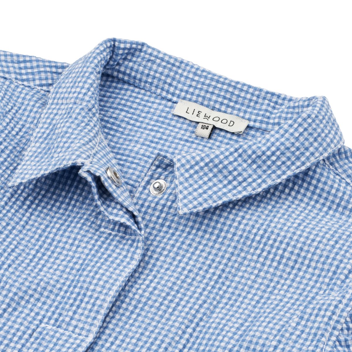 Liewood Kory Seersucker-Hemdjacke mit Karos - Y/D Check Riverside / Crisp white - Obershirt