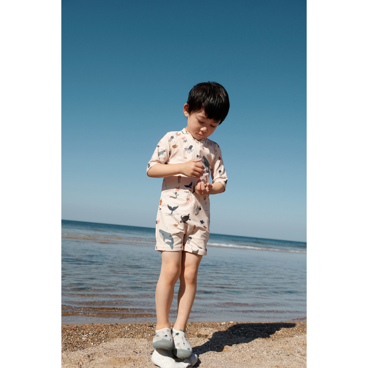 Liewood Max Schwimm-Jumpsuit - Sea creature / Sandy - Badeanzug