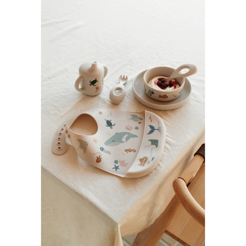 Liewood Ryle Babygeschirrset mit Print - Sea creature / Sandy - Geschirr satz
