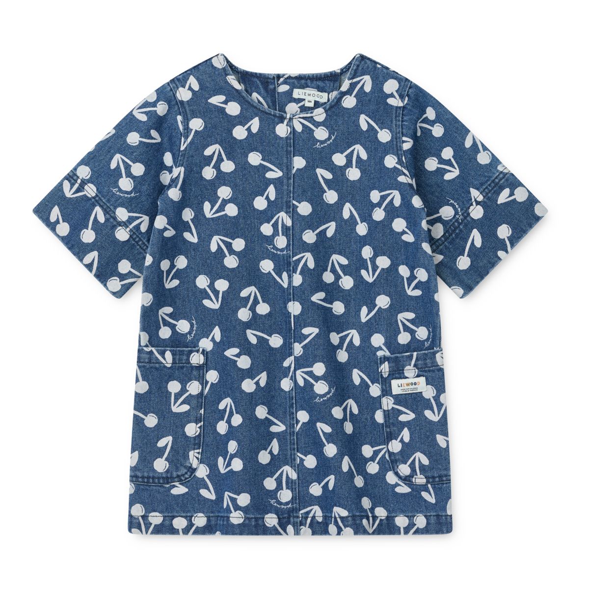 Liewood ANGELICA Bedrucktes Denim-Kleid - Cherry blossom / Medium blue denim - Kleid