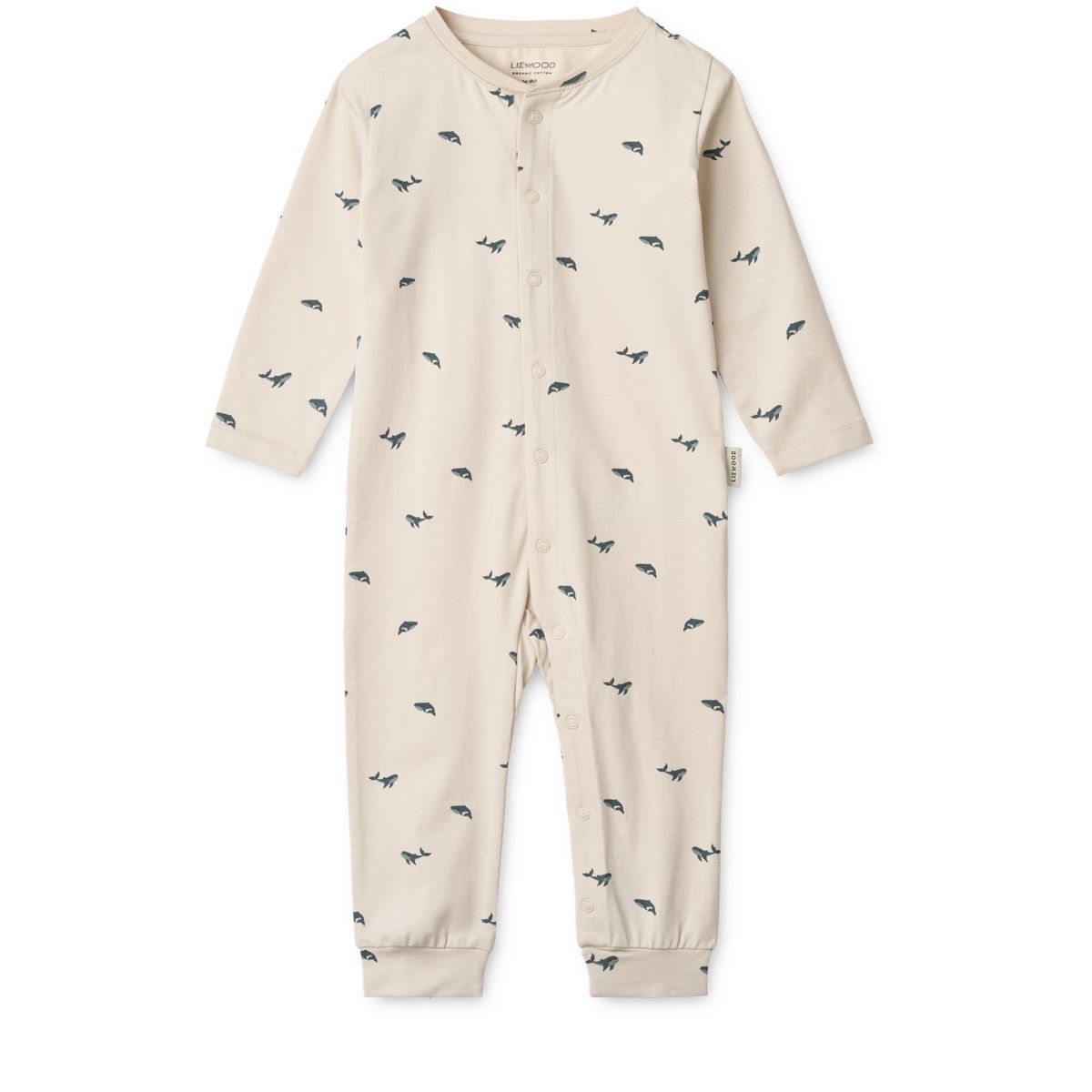 Liewood BIRK Bedruckter Pyjama-Einteiler - Mini whale / Sandy - Pyjama-Jumpsuit