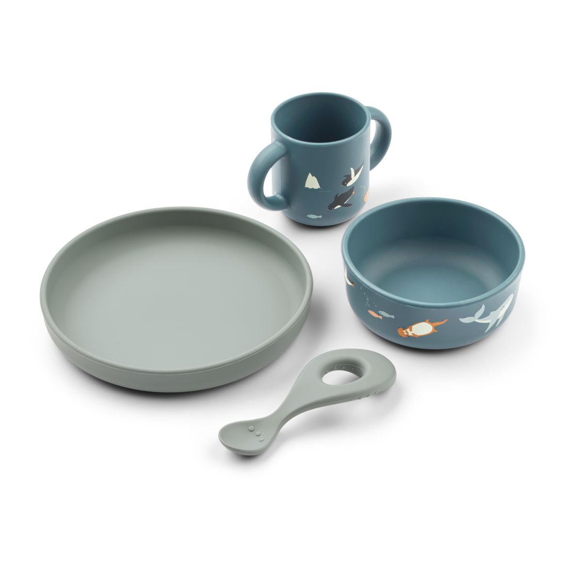 Liewood VIVI Silikon Geschirrset - Arctic Sea / Ocean view - Geschirr satz