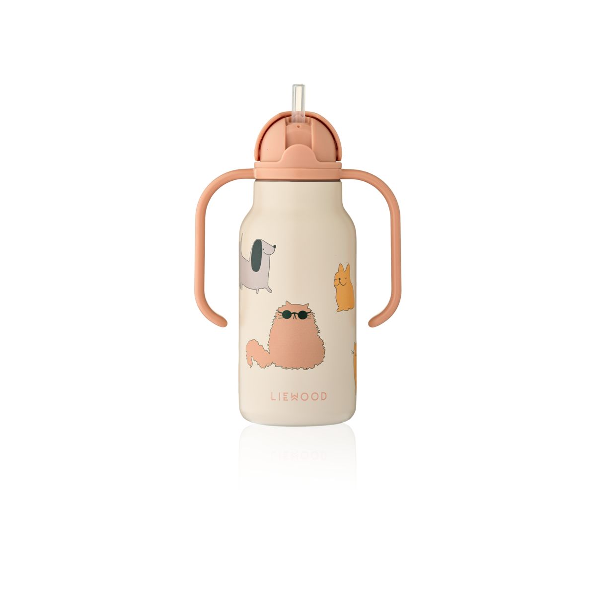 Liewood KIMMIE Bedruckte Flasche 250 ml - Cats and Dogs / Sandy - Wasserflasche