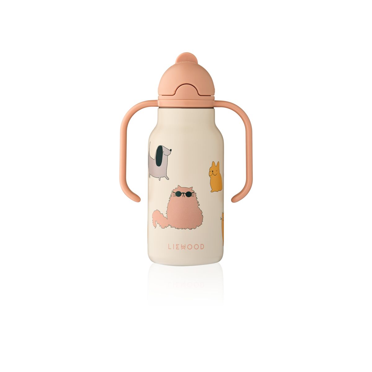 Liewood KIMMIE Bedruckte Flasche 250 ml - Cats and Dogs / Sandy - Wasserflasche