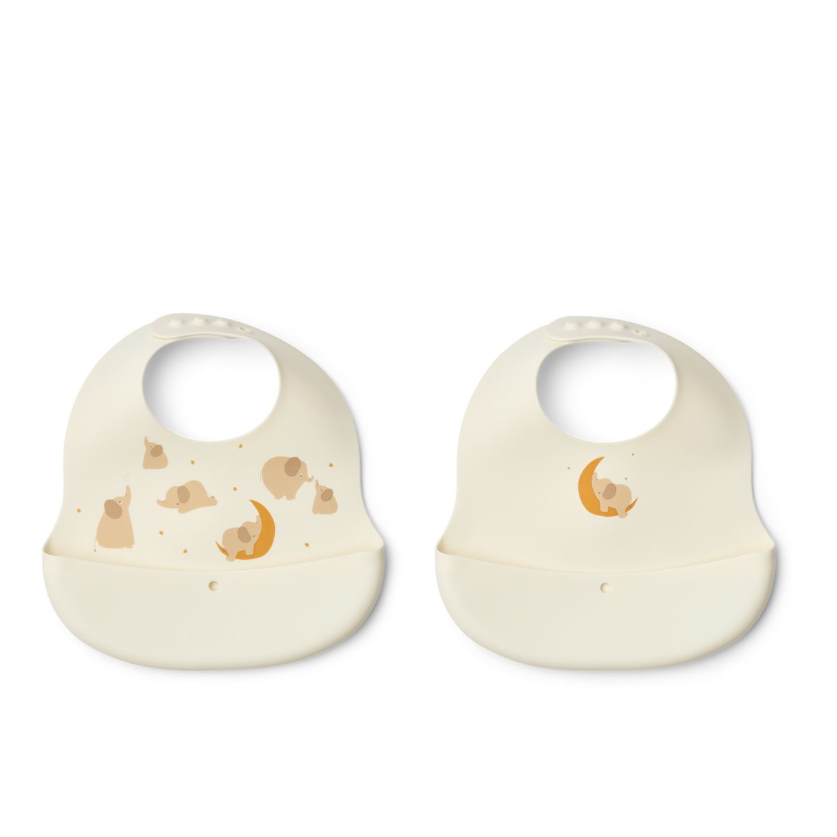 Liewood EMBER Bedruckte Lätzchen, 2er-Pack - Elephant / Creme de la creme - Lätzchen